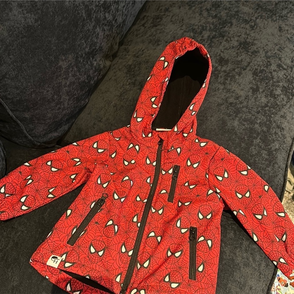 Spiderman Red and Black Hooded Coat - Picture 1 of 2